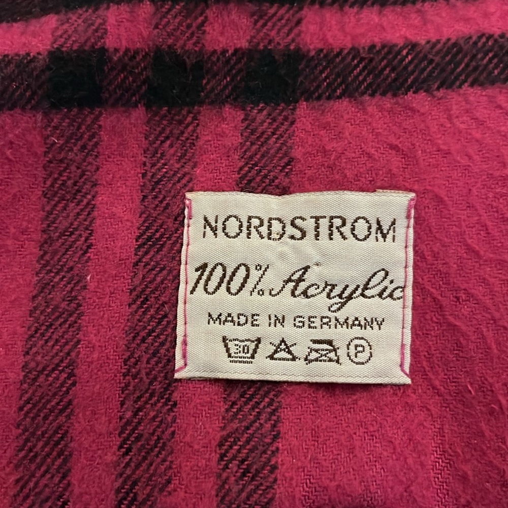 Nordstrom Vintage Scarf Pink and Black Plaid
